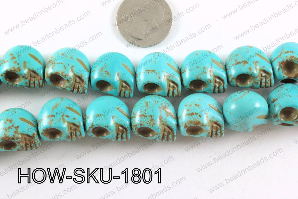 howlite skull turquoise 14x18mm HOW-SKU-1801