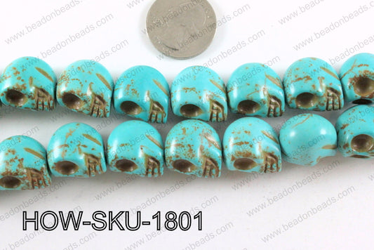 howlite skull turquoise 14x18mm HOW-SKU-1801