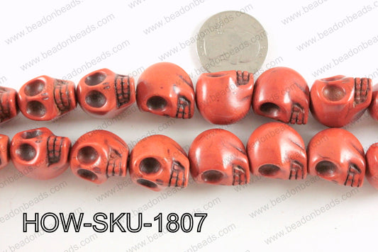 howlite skull brown 14x18mm HOW-SKU-1807