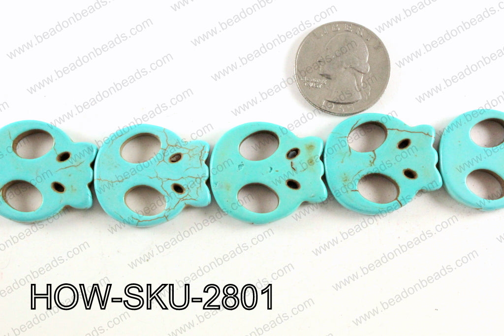 howlite skull turquoise 25x28 mm HOW-SKU-2801