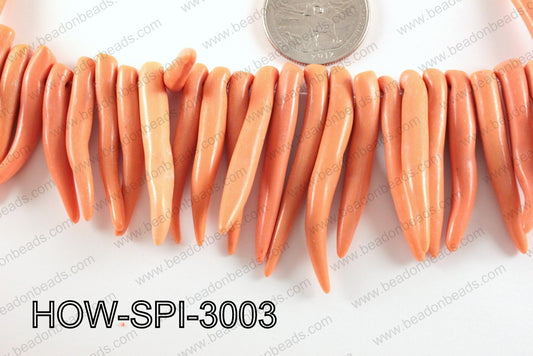 Howlite Spike Peach 30x60mm HOW-SPI-3003
