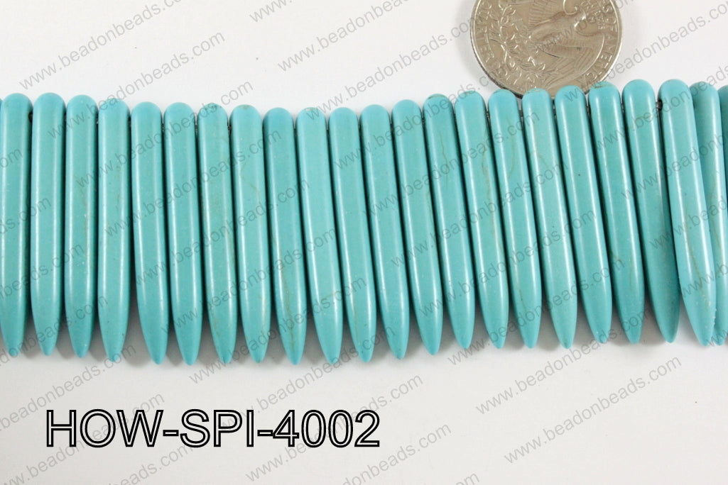Howlite Spikes 5x40mm Turquoise HOW-SPI-4002