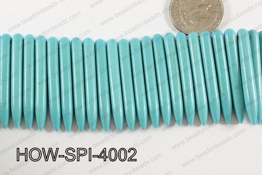 Howlite Spikes 5x40mm Turquoise HOW-SPI-4002