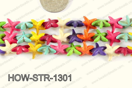 Howlite Starfish Multi 13mm HOW-STR-1301