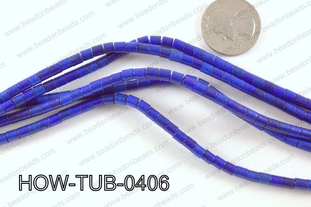howlite tube dark blue 4x4mm HOW-TUB-0406