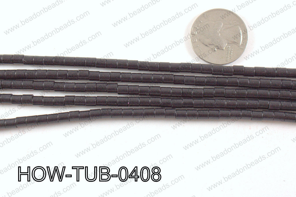 howlite tube black 4x4mm HOW-TUB-0408