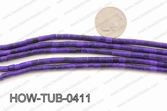 howlite tube purple 4x4mm HOW-TUB-0411