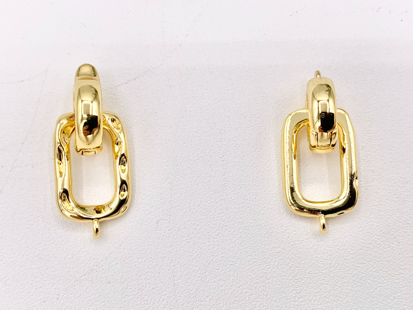 Unique Stunning Rectangle Statement Connector Clasps in 18K Gold Plated Copper 6 PCS