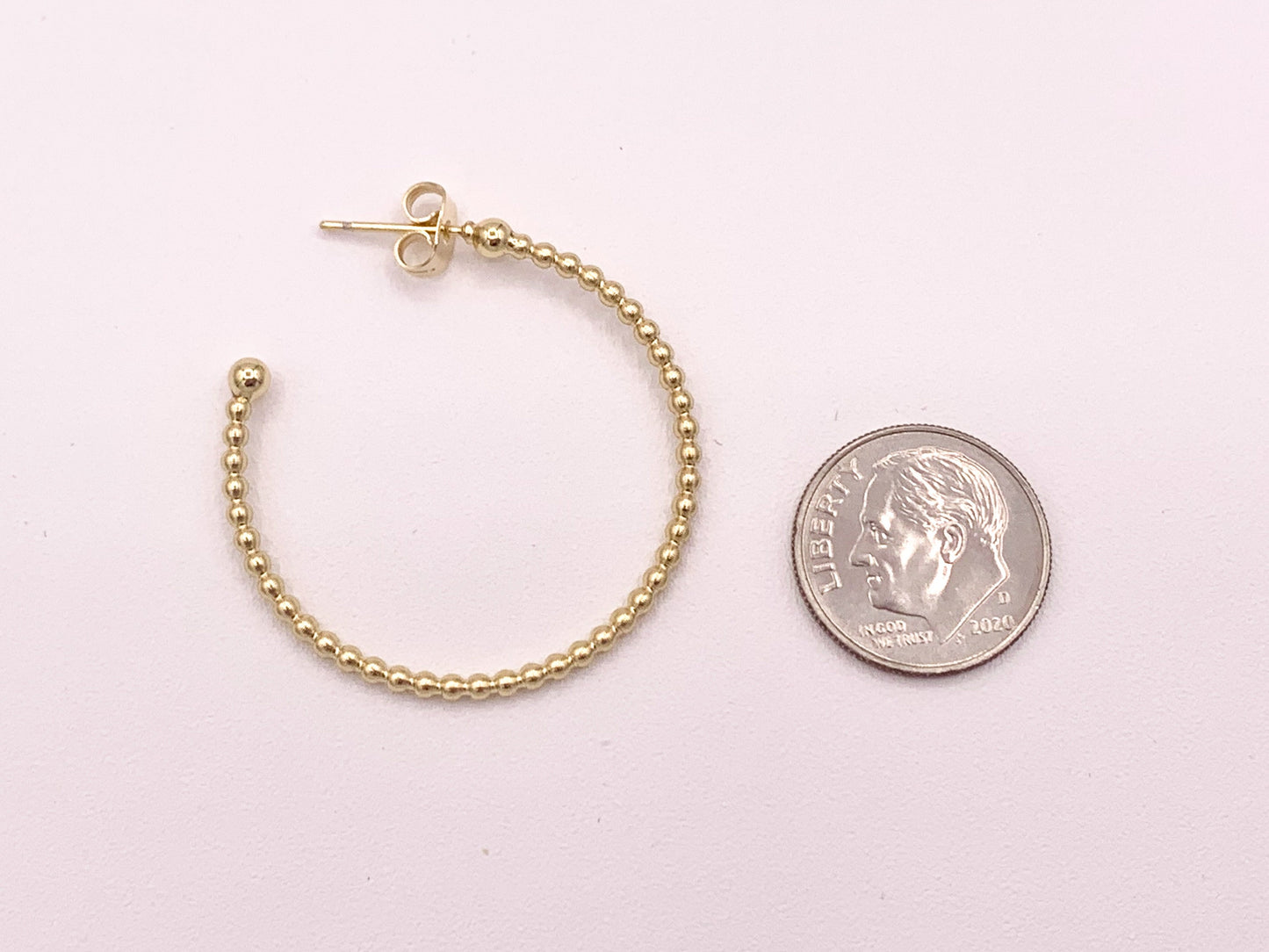 Gold or Silver Simple Soldered Beaded Bubble Dotted Hoops over 18K gold Plated Copper 5 pairs