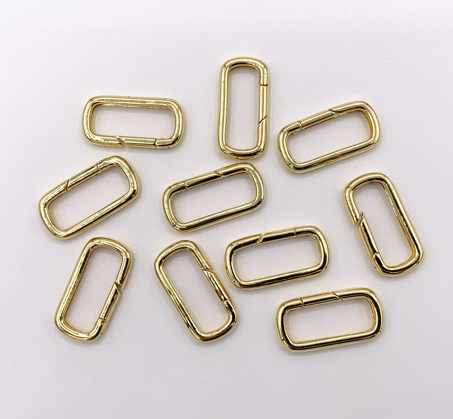 18K Gold Plated Oval Snap Hook Clasp Keyring Clasp 5 PCS