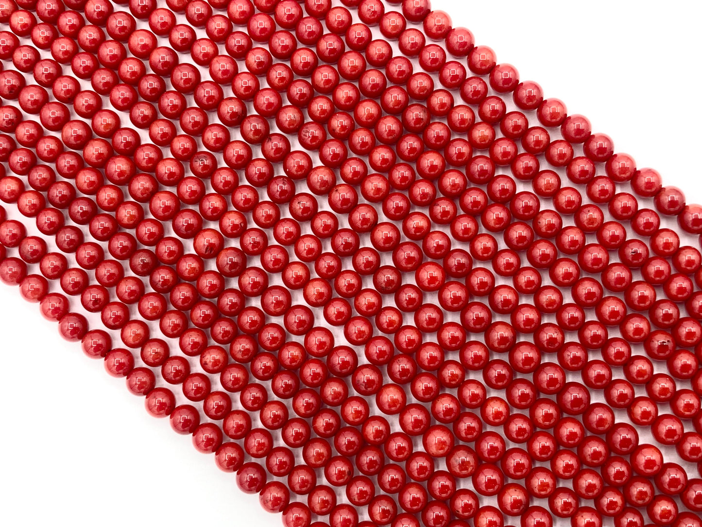 Dyed Grade AAA Bamboo Coral Round Smooth Shiny Small Beads For Jewelry Making 1.5mm - 7.5mm Around 15"