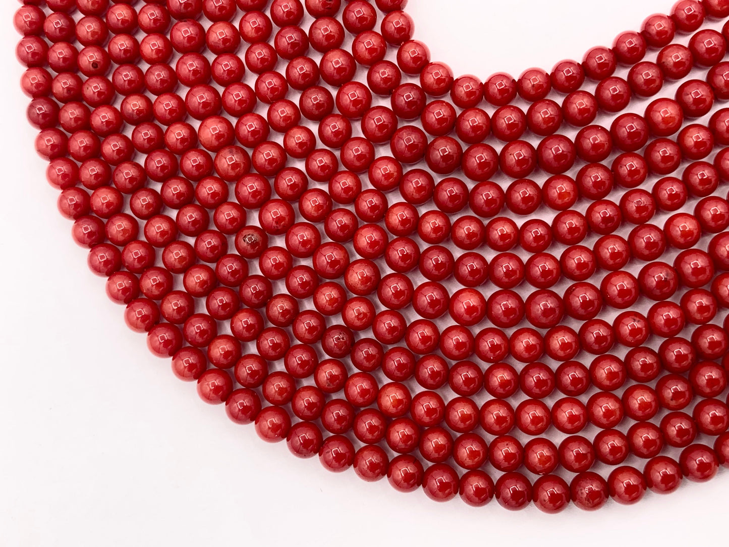 Dyed Grade AAA Bamboo Coral Round Smooth Shiny Small Beads For Jewelry Making 1.5mm - 7.5mm Around 15"