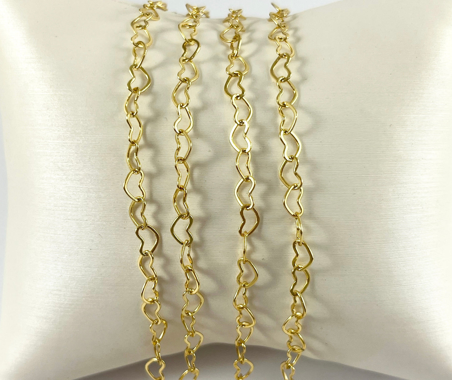 18K Gold Plated Brass Dainty Minimalist Heart Chain for Necklace and Bracelet Making