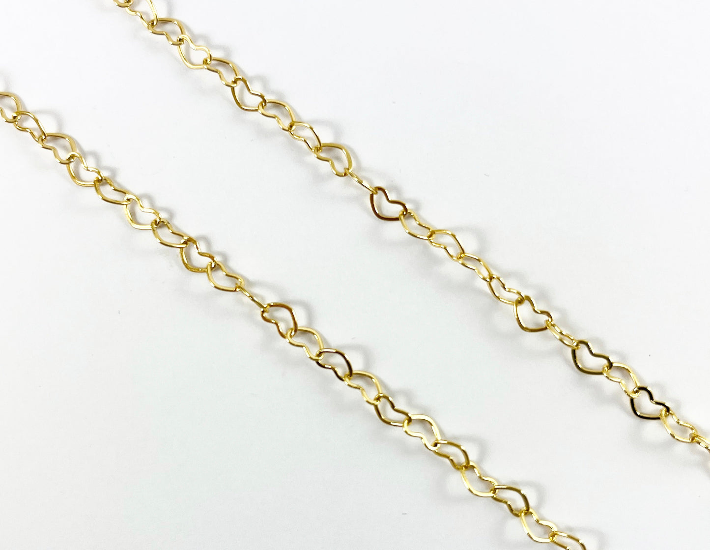 18K Gold Plated Brass Dainty Minimalist Heart Chain for Necklace and Bracelet Making