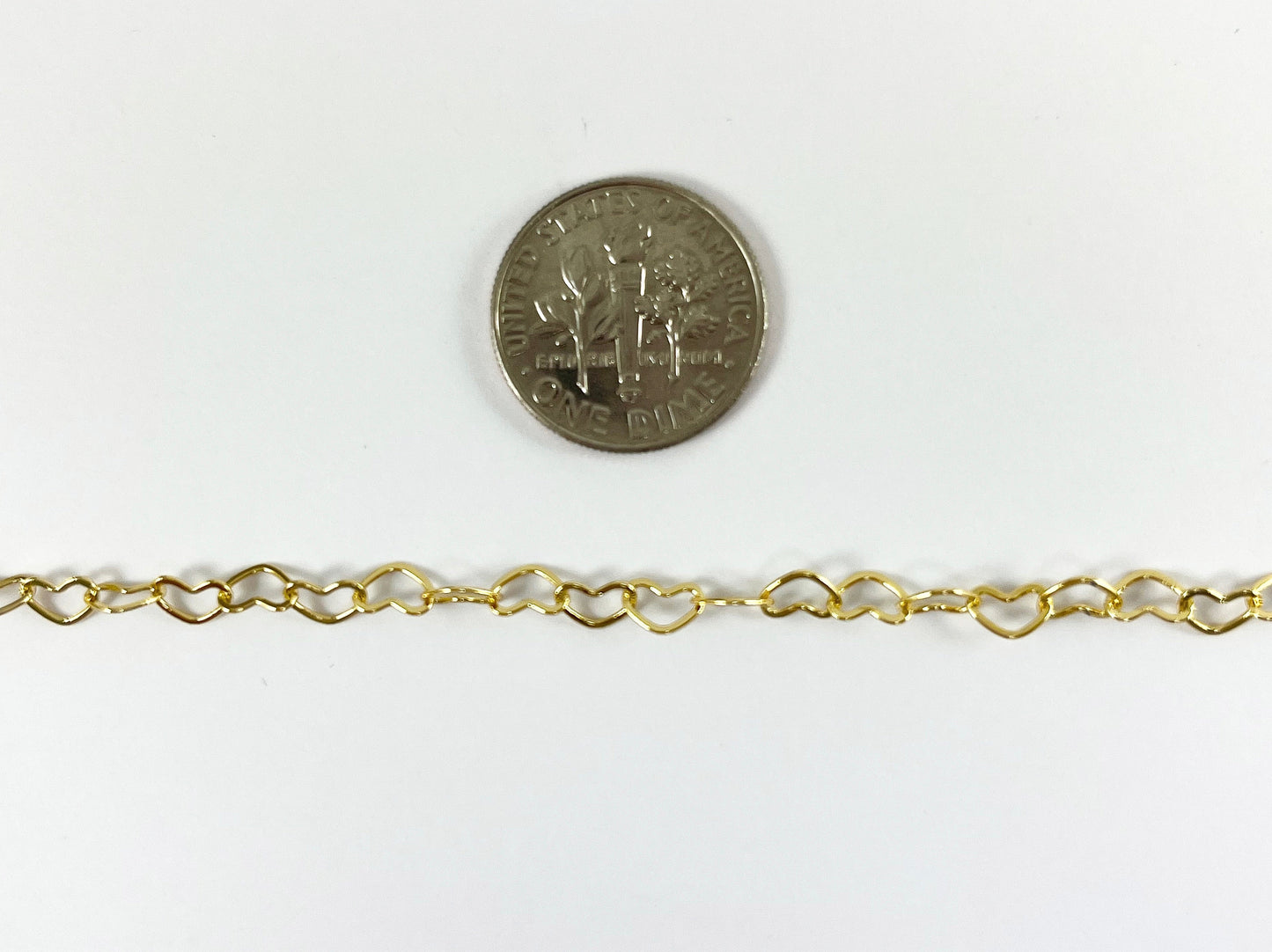 18K Gold Plated Brass Dainty Minimalist Heart Chain for Necklace and Bracelet Making