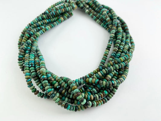 Guaranteed 100% Genuine Natural Turquoise 5mm Roundelle Natural Mineral Authentic Gemstone Beads Around 15-16" *See Description for details
