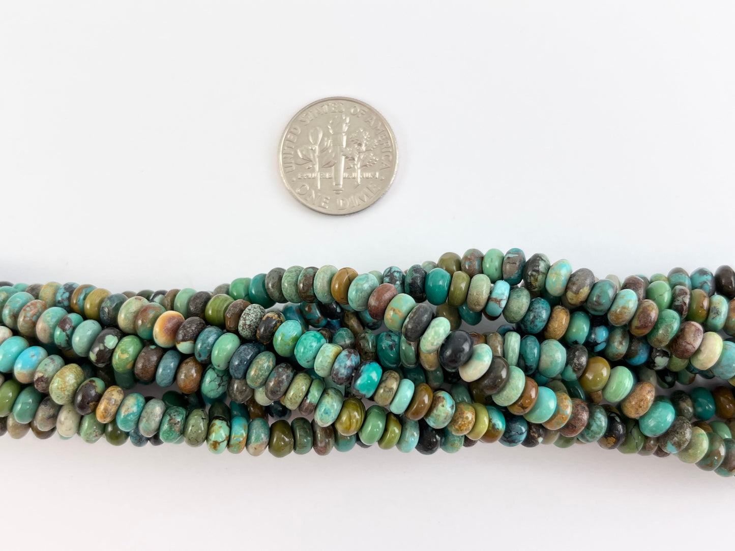 Guaranteed 100% Genuine Natural Turquoise 5mm Roundelle Natural Mineral Authentic Gemstone Beads Around 15-16" *See Description for details
