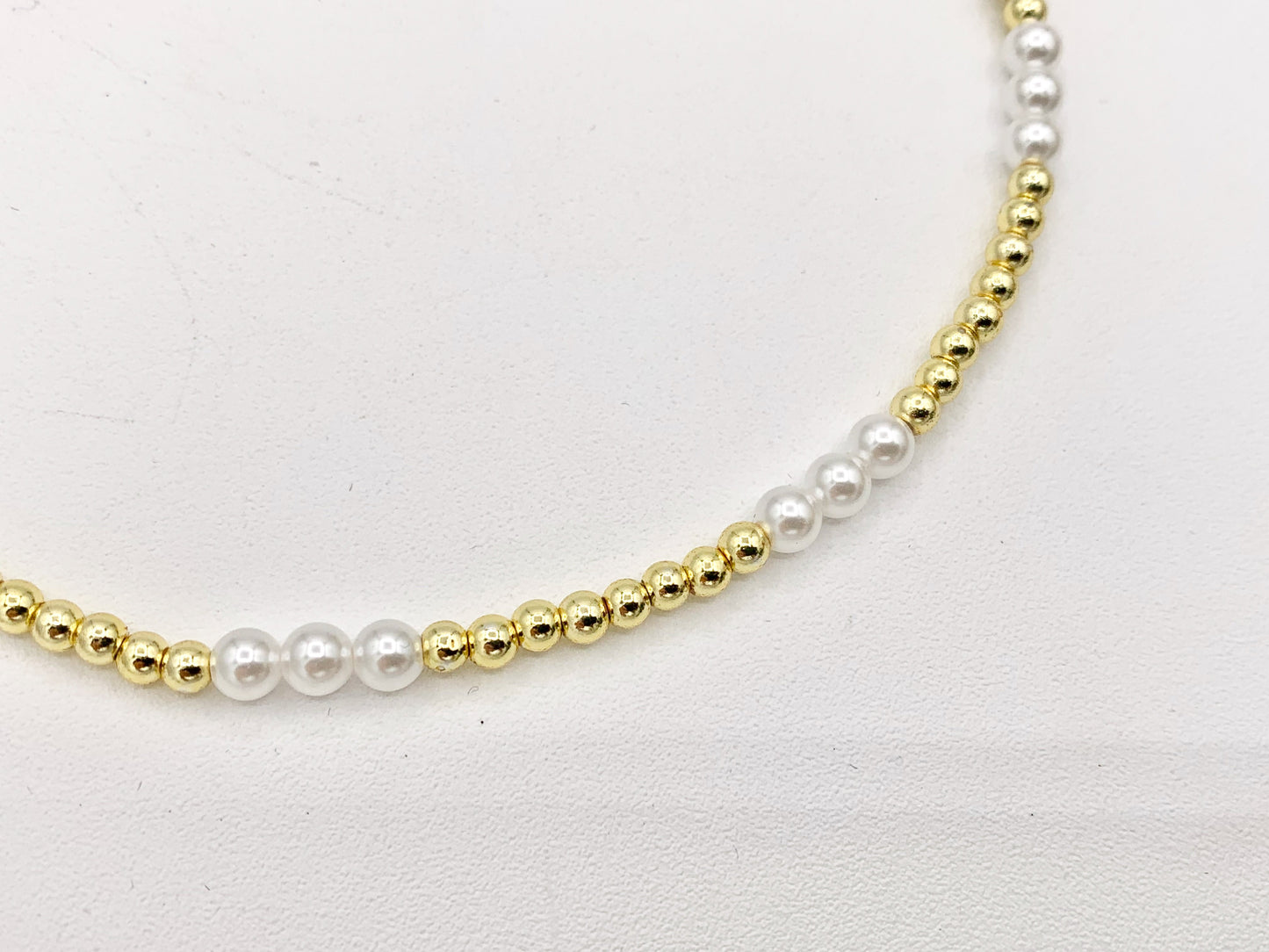 Delicate Dainty Minimalist Pearl Finished Necklace with Gold Plated Hematite Beads 1 PC