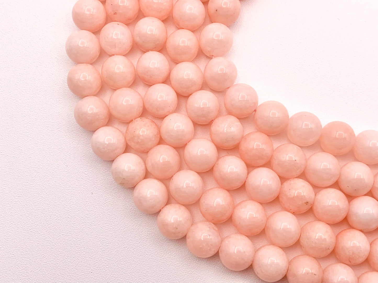 High Quality Dyed Pink Jade Round Smooth Shiny Natural Stone Beads Beautiful Pastel Pink Color Beads 6mm 8mm 10mm Around 15"-16"