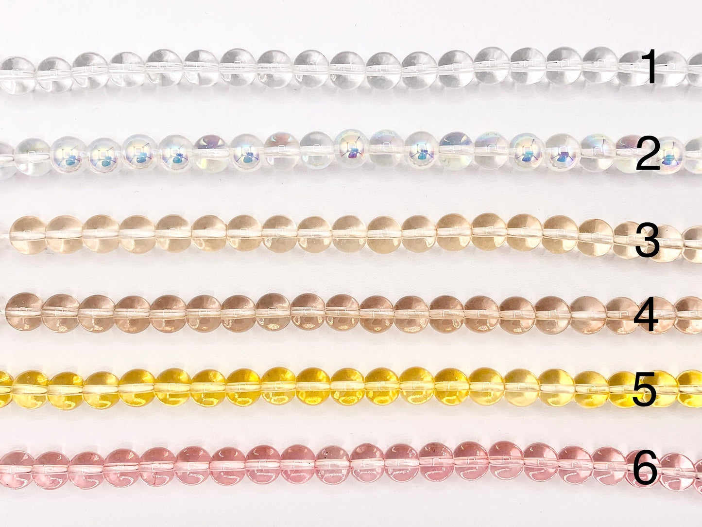 8mm  Colorful Round Smooth Dyed Glass Beads Cute Transparent Glass Beads | 12 Colors Available