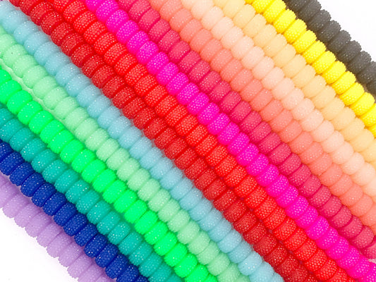 5x9mm Acrylic Druzy Shiny Wheel Shape Acrylic Beads Large Hole Rhinestone Acrylic Rondelle Beads 7" Long | Available in 15 Colors
