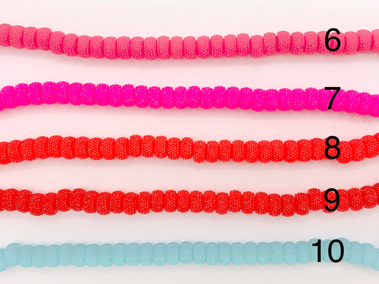 5x9mm Acrylic Druzy Shiny Wheel Shape Acrylic Beads Large Hole Rhinestone Acrylic Rondelle Beads 7" Long | Available in 15 Colors