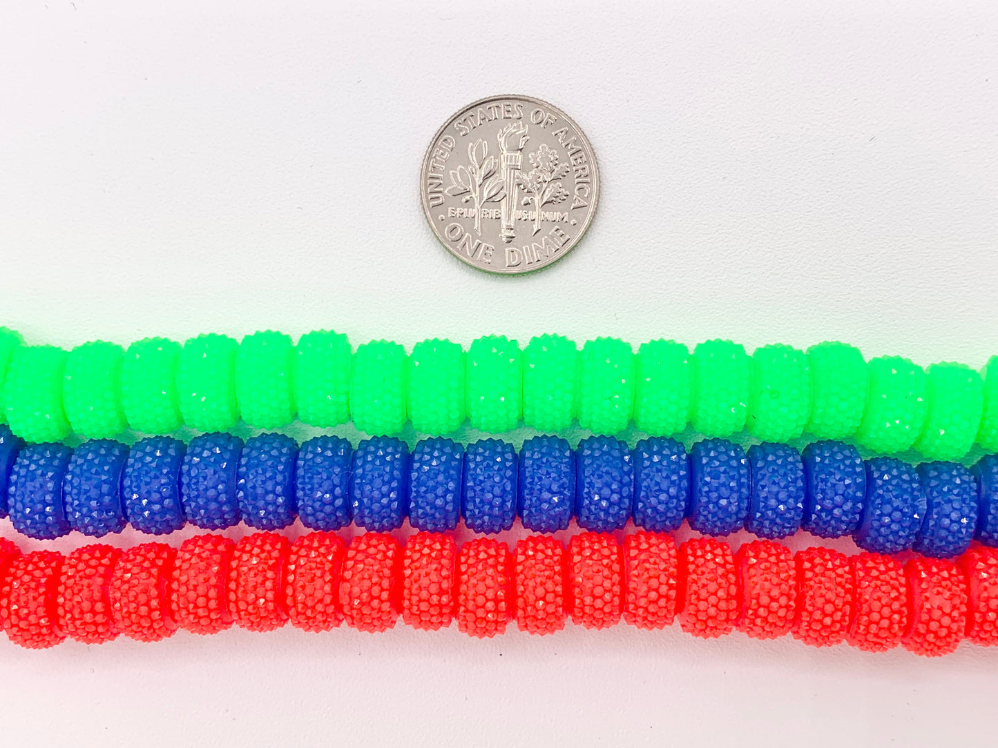 5x9mm Acrylic Druzy Shiny Wheel Shape Acrylic Beads Large Hole Rhinestone Acrylic Rondelle Beads 7" Long | Available in 15 Colors