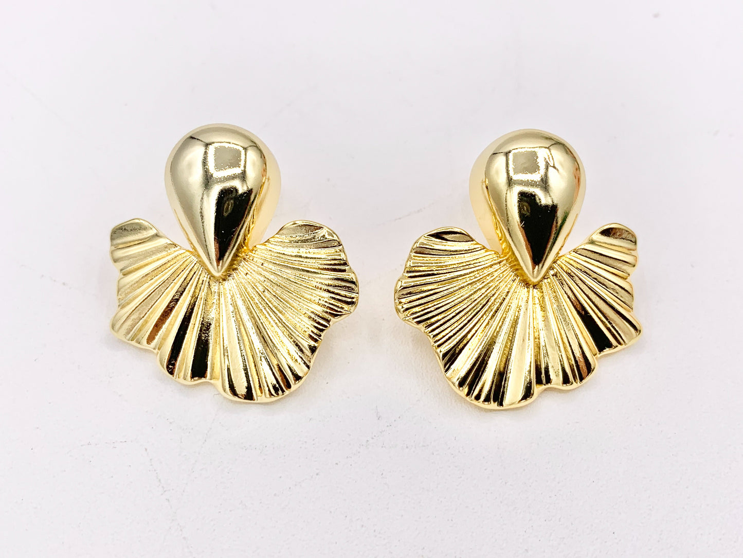 Cute Mermaid Tail Earring Studs in 18K Gold Plated Over Copper Earrings 3 PAIRS