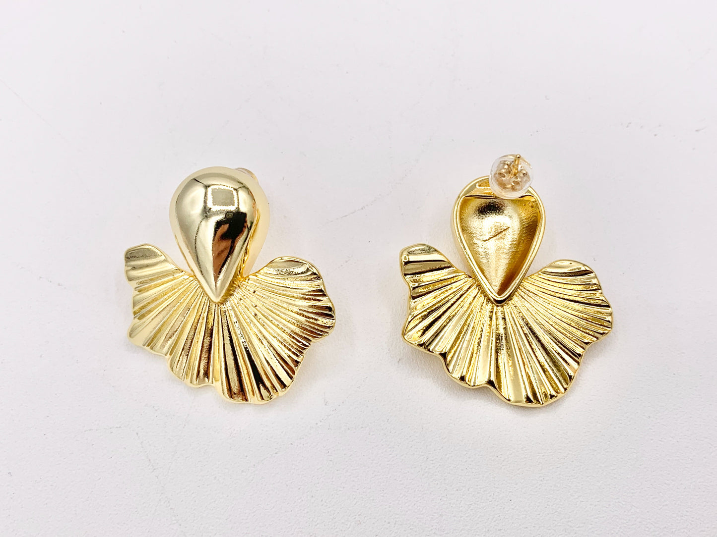 Cute Mermaid Tail Earring Studs in 18K Gold Plated Over Copper Earrings 3 PAIRS