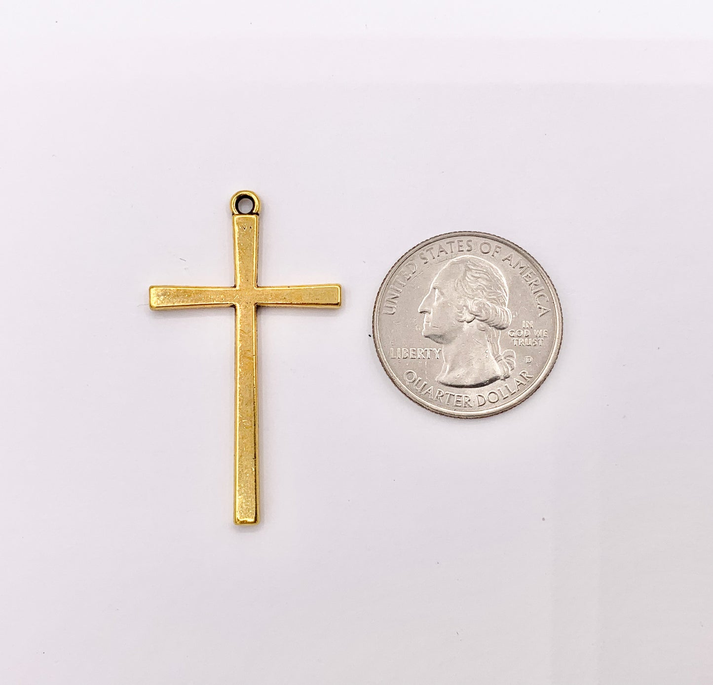 25x43mm Pewter Large Cross Pendant Plain Religious Pendant in Antique Gold, Silver & Bronze Color 125G