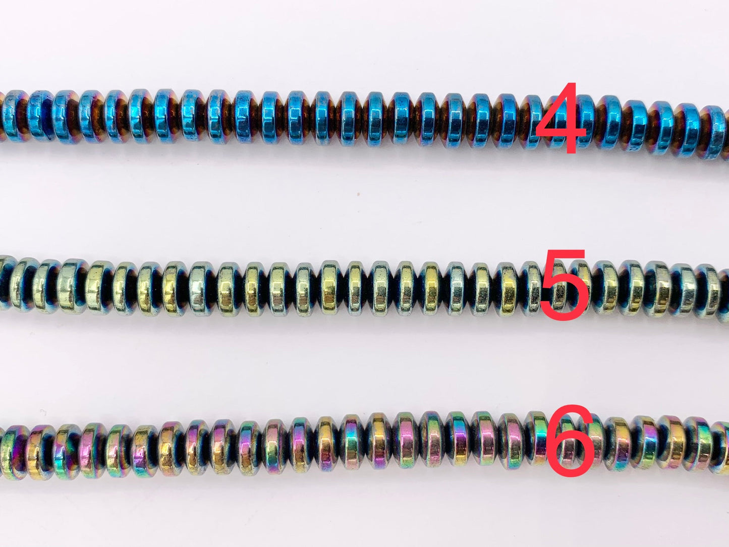 6mm Natural Hematite Rondelle Saucer Smooth Energy Beads Around 15"-16" Available in 6 Colors 1 Strand