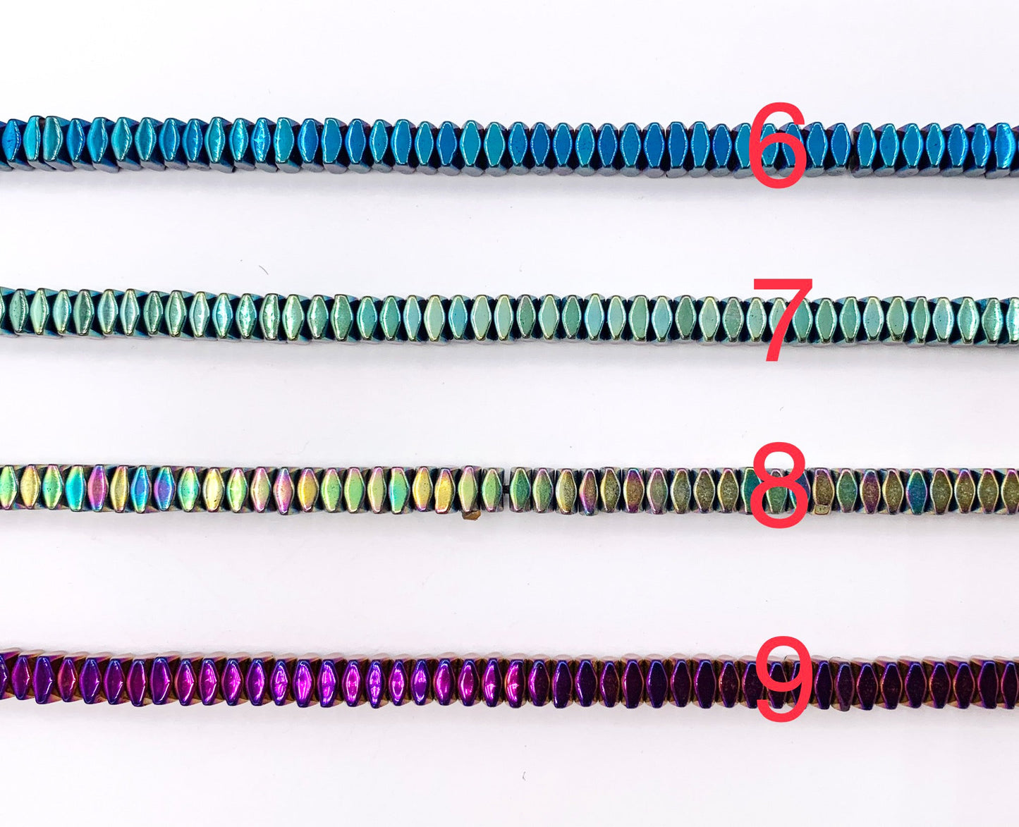 4mm Natural Hematite Faceted Square Spacers Energy Beads Around 15" Available in 9 Colors 1 Strand