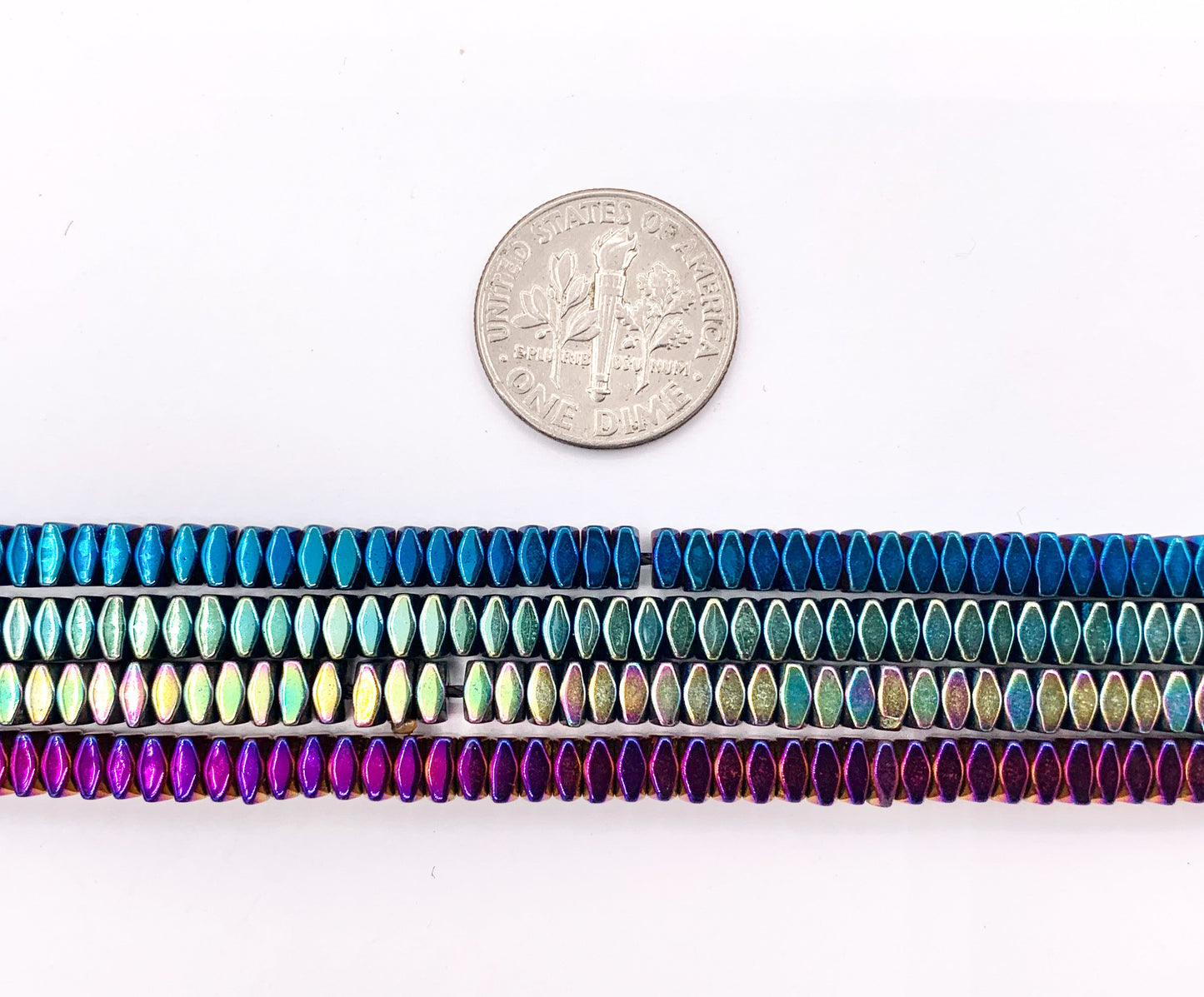 4mm Natural Hematite Faceted Square Spacers Energy Beads Around 15" Available in 9 Colors 1 Strand