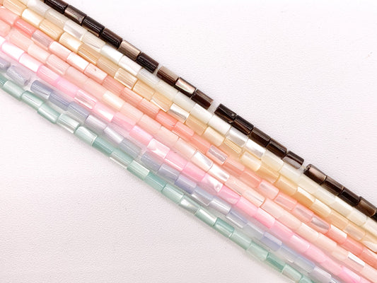 3x5mm Natural Trocas/Trochidae Shell Tube Beads Mosaic Cylinder Beads Around 15" Available in 8 Colors