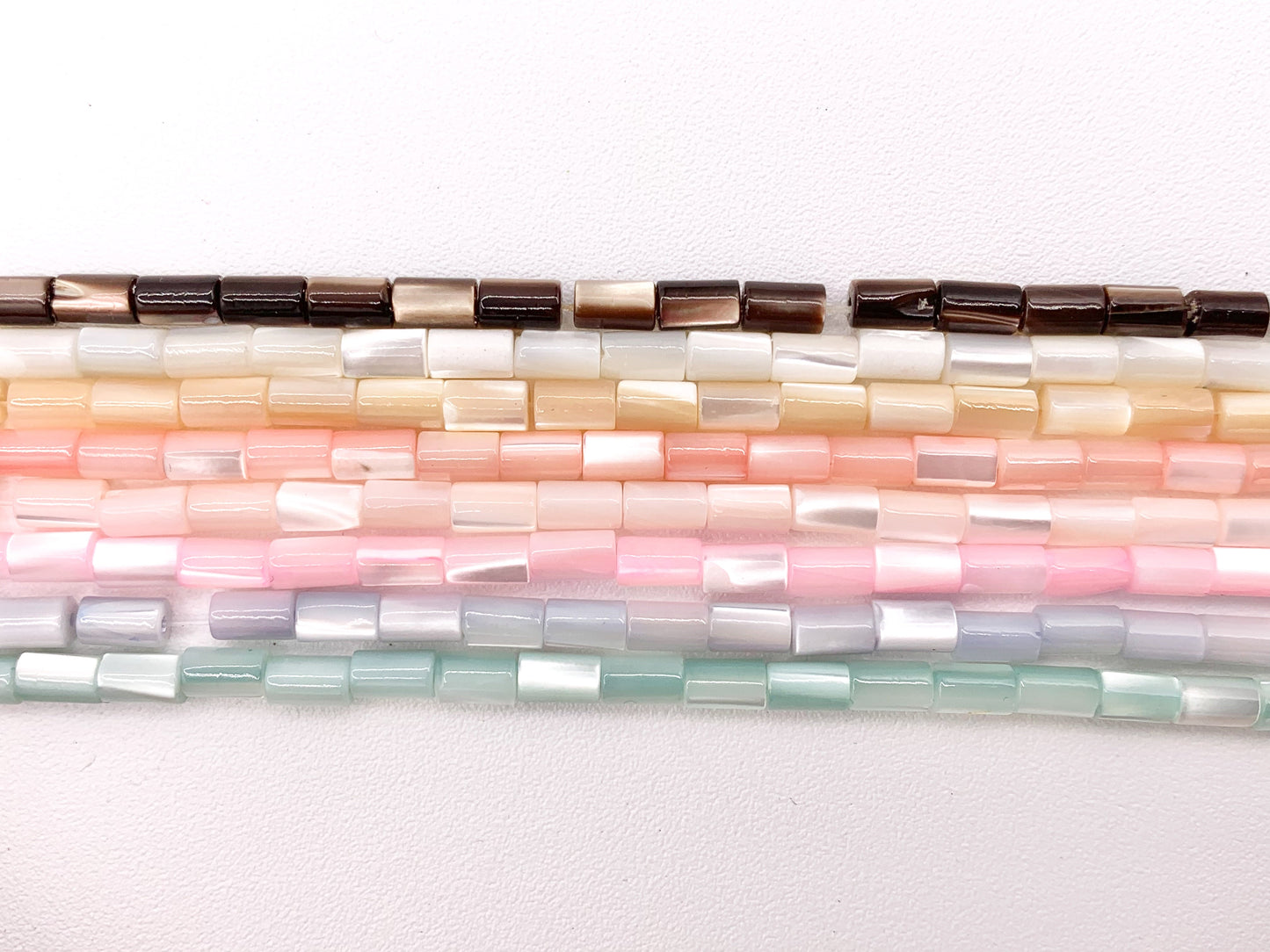 3x5mm Natural Trocas/Trochidae Shell Tube Beads Mosaic Cylinder Beads Around 15" Available in 8 Colors