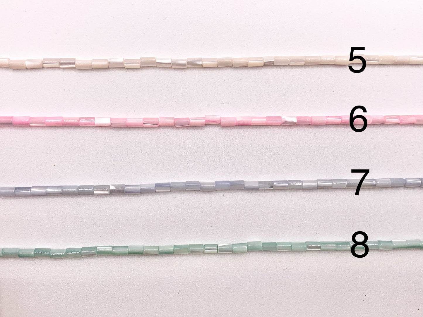 3x5mm Natural Trocas/Trochidae Shell Tube Beads Mosaic Cylinder Beads Around 15" Available in 8 Colors