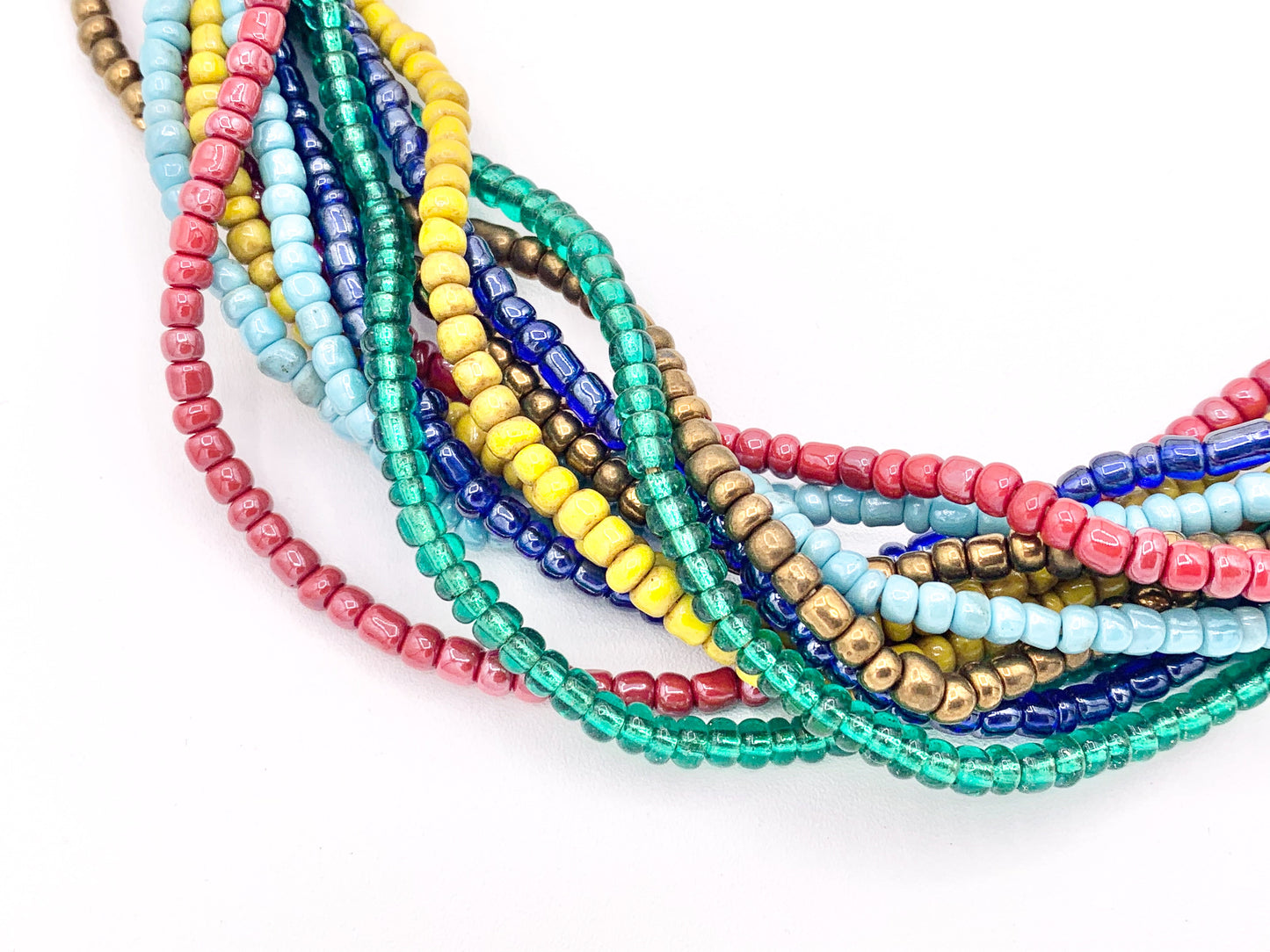4mm African Sandcast Electroplated Seed Beads Handmade Glass Beads From Ghana in Red, Baby Blue, Yellow, Dark Blue, Antique Gold And Green
