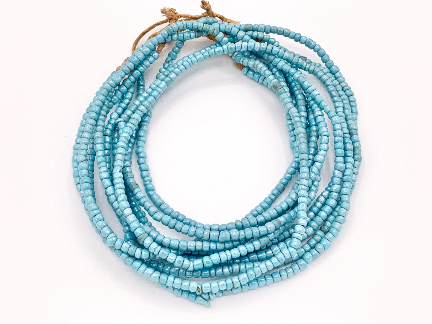 4mm African Sandcast Electroplated Seed Beads Handmade Glass Beads From Ghana in Red, Baby Blue, Yellow, Dark Blue, Antique Gold And Green