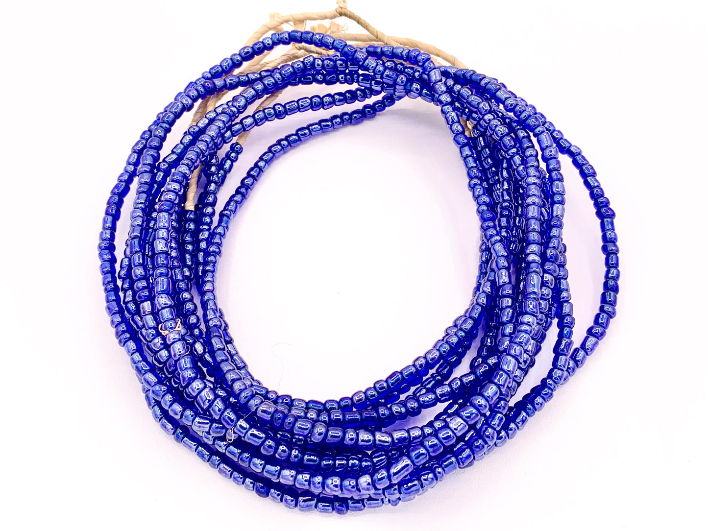 4mm African Sandcast Electroplated Seed Beads Handmade Glass Beads From Ghana in Red, Baby Blue, Yellow, Dark Blue, Antique Gold And Green