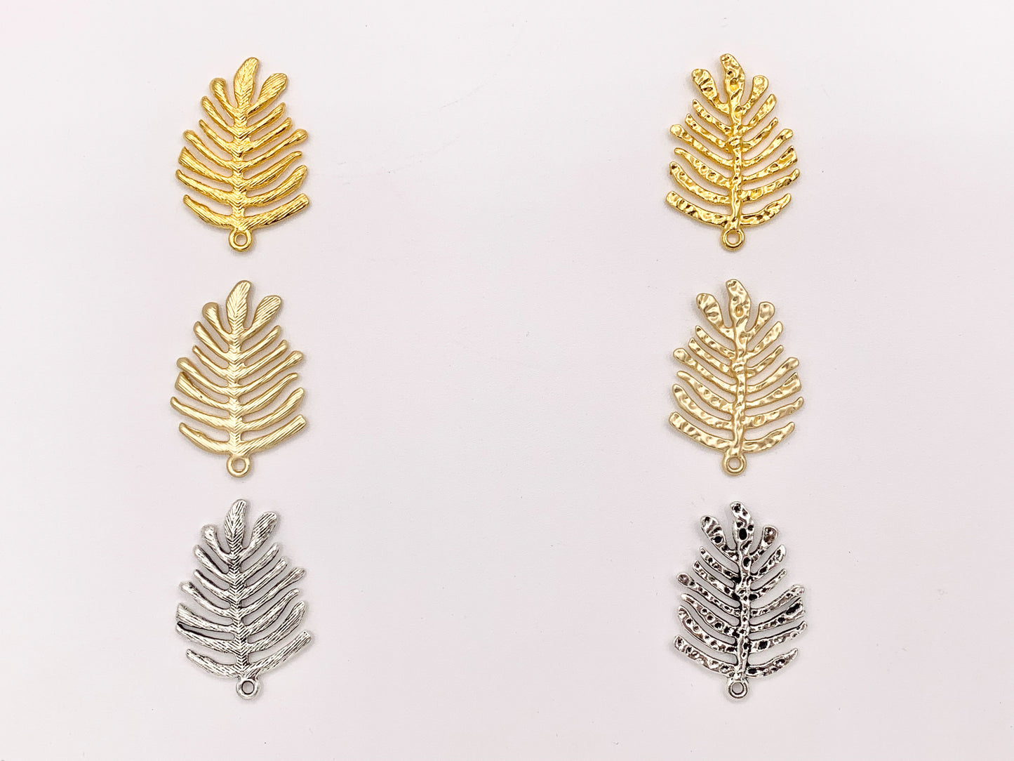 25x37mm Pewter Oak Leaf Pendants Double Sided 2 Styles in 1 Leaf Charms Bulk Order in Matte Gold, Gold, Silver, Brass, Gunmetal and Patina
