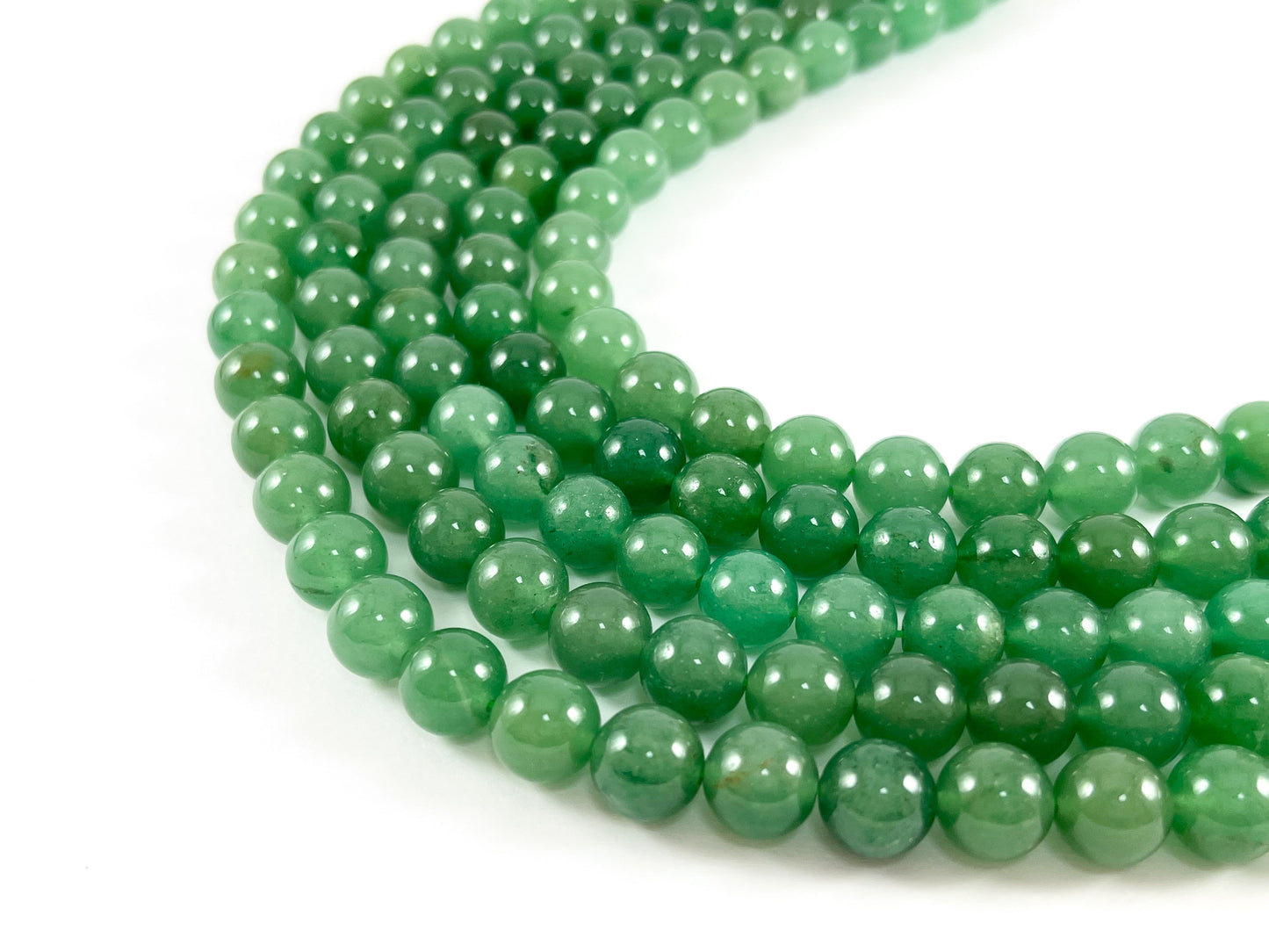 Grade AAA High Quality Natural Green Aventurine Round Smooth Shiny Natural Gemstone Beads 4mm 6mm 8mm 10mm 12mm Around 15"-16"
