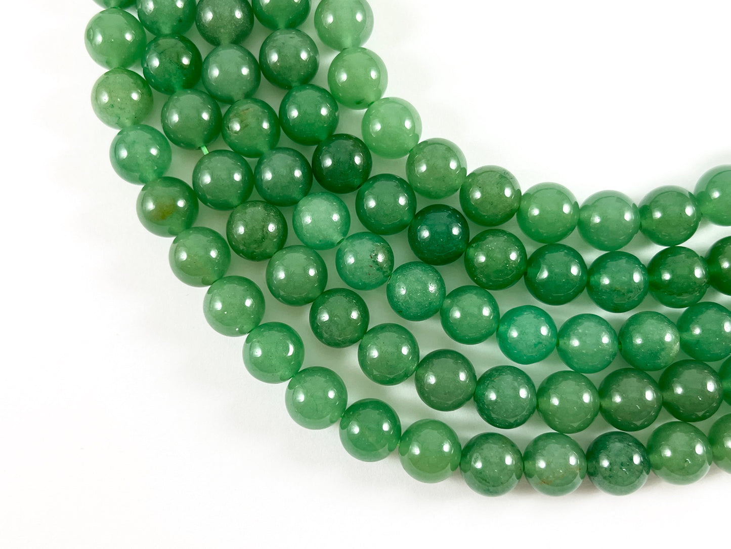 Grade AAA High Quality Natural Green Aventurine Round Smooth Shiny Natural Gemstone Beads 4mm 6mm 8mm 10mm 12mm Around 15"-16"