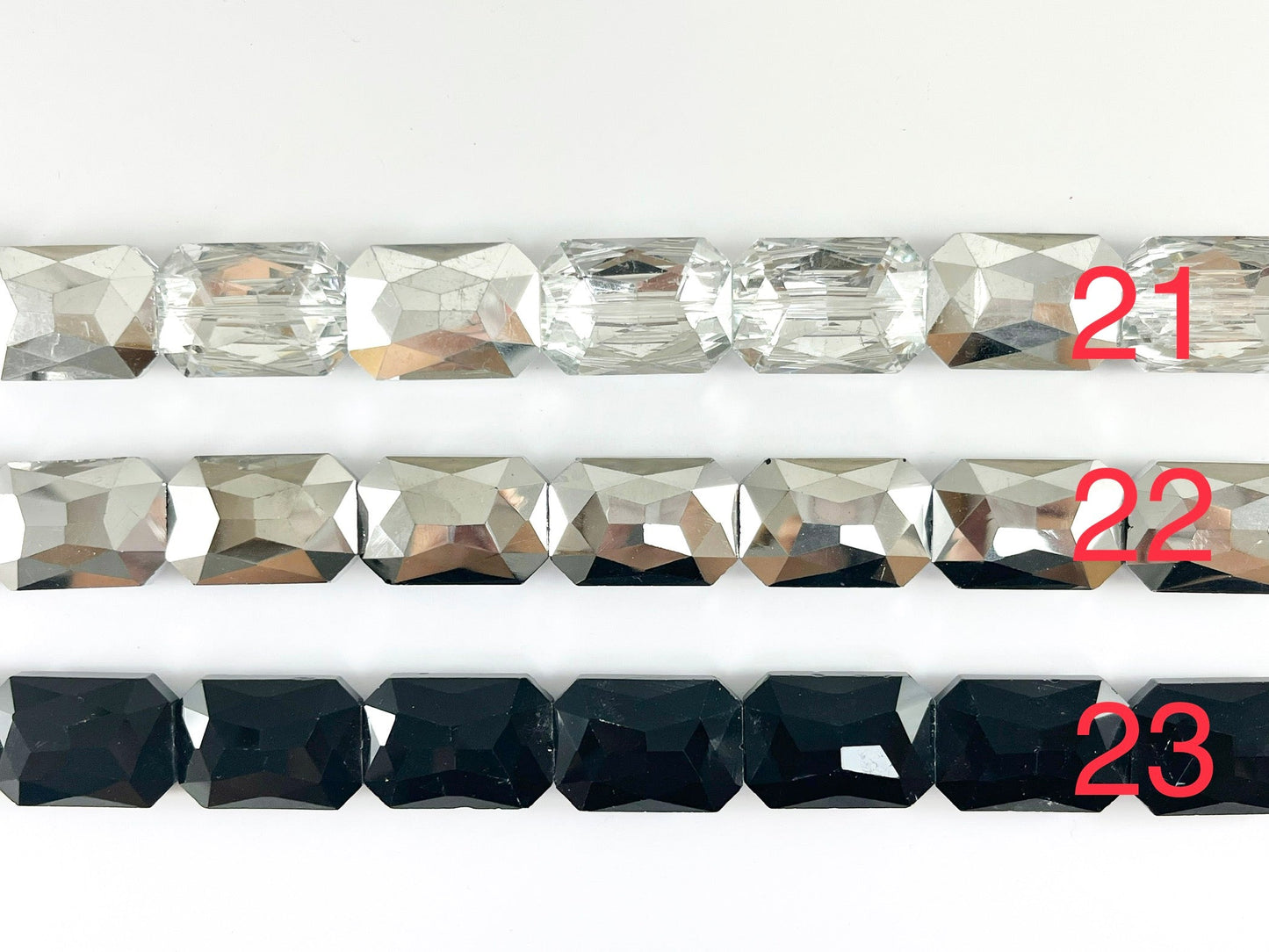 Faceted Shiny 18x26mm Dyed Glass Rectangle Crystal Strands (23 Colors Available!!) Around 11-12"