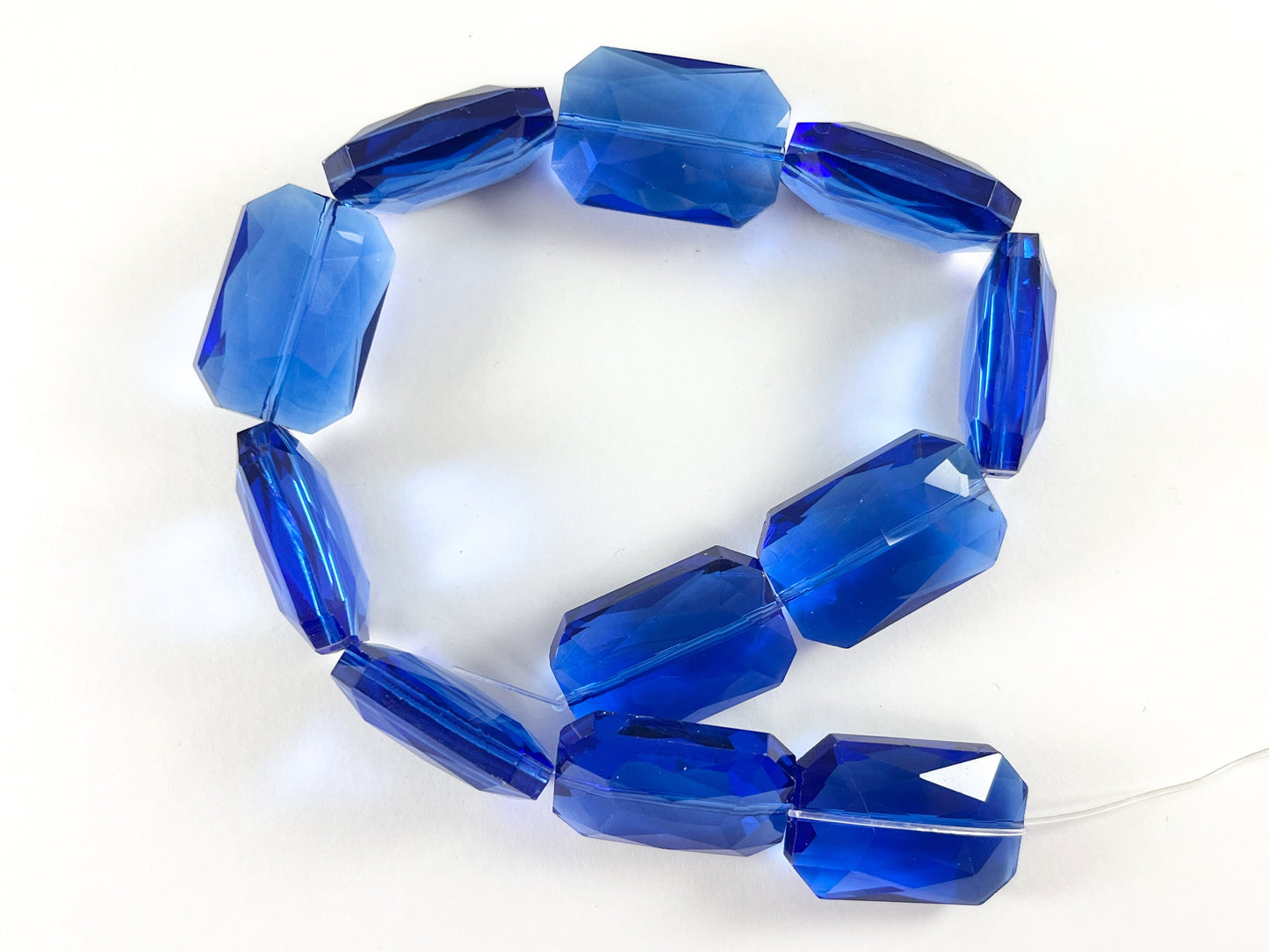 Faceted Shiny 18x26mm Dyed Glass Rectangle Crystal Strands (23 Colors Available!!) Around 11-12"
