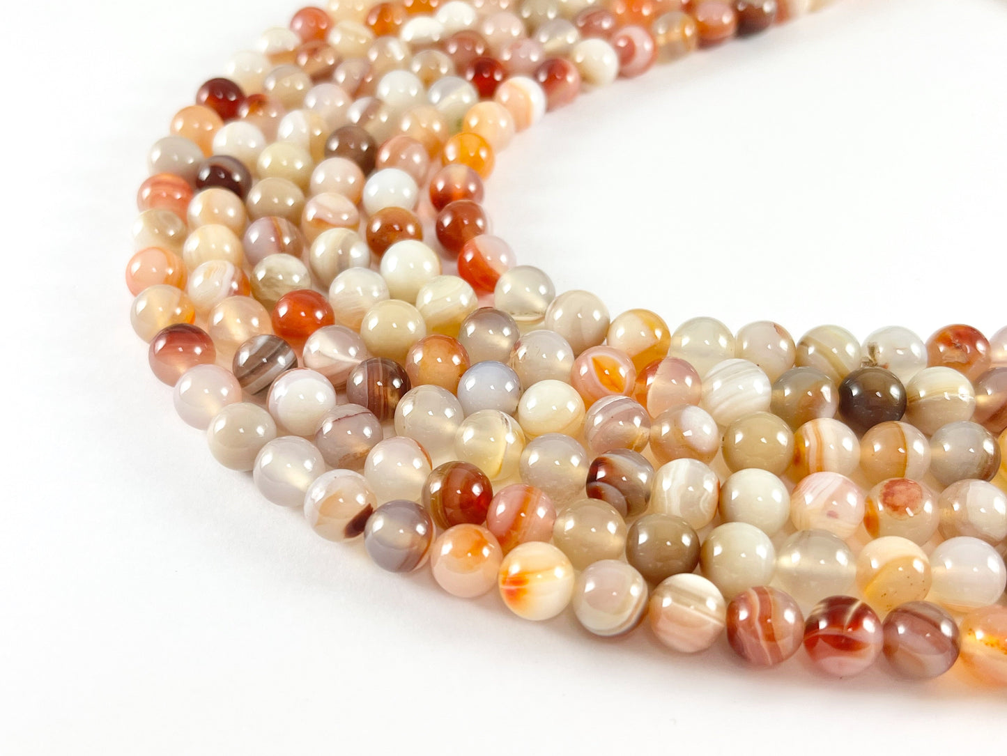 High Quality Bright Orange Color Sardonyx Dyed Agate Round Smooth Natural Stone Beads Beads 6mm 8mm 10mm 12mm 14mm Around 14-15"