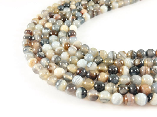High Quality Brown Color Sardonyx Dyed Agate Round Smooth Natural Stone Beads 8mm 10mm Around 14-15"