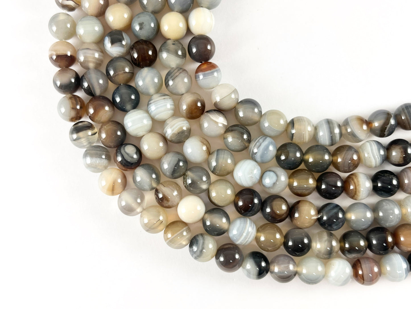 High Quality Brown Color Sardonyx Dyed Agate Round Smooth Natural Stone Beads 8mm 10mm Around 14-15"
