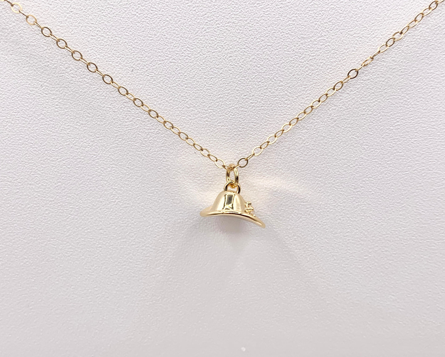Cute Tiny Western Cowboy Hat with CZ Pave Star Texas Ranch Charms in 18K Gold Plated Copper 10 PCS