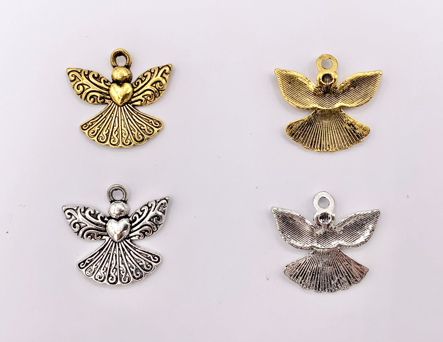 23x21mm Pewter Cute Angel Charm in Gold, Silver, Copper and Brass 125g