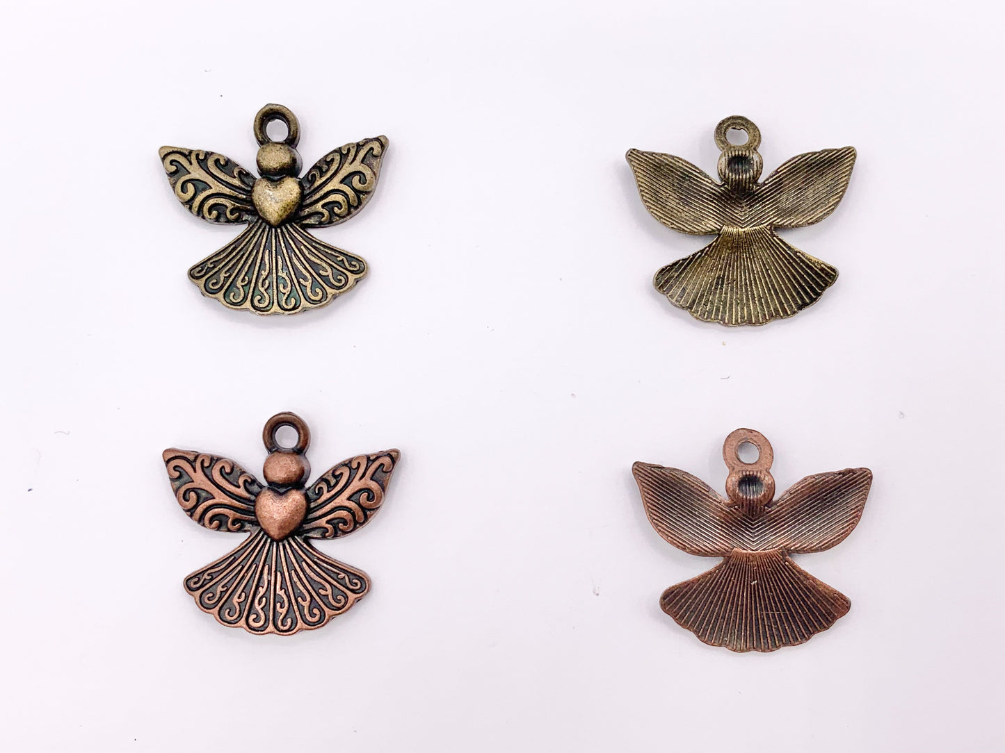 23x21mm Pewter Cute Angel Charm in Gold, Silver, Copper and Brass 125g